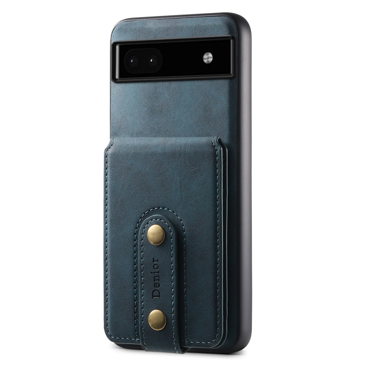 For Google Pixel 6a Denior D14 NK Retro Pattern MagSafe Magnetic Card Holder Leather Phone Case(Blue) - Google Cases by Denior | Online Shopping South Africa | PMC TechLife | Buy Now Pay Later Mobicred