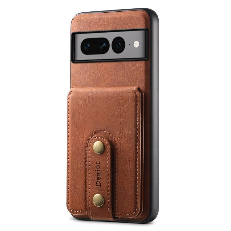 For Google Pixel 7 Pro 5G Denior D14 NK Retro Pattern MagSafe Magnetic Card Holder Leather Phone Case(Brown) - Google Cases by Denior | Online Shopping South Africa | PMC TechLife | Buy Now Pay Later Mobicred