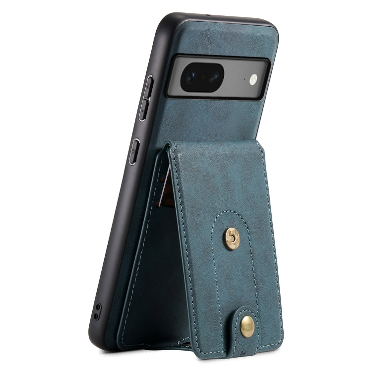 For Google Pixel 7 5G Denior D14 NK Retro Pattern MagSafe Magnetic Card Holder Leather Phone Case(Blue) - Google Cases by Denior | Online Shopping South Africa | PMC TechLife | Buy Now Pay Later Mobicred