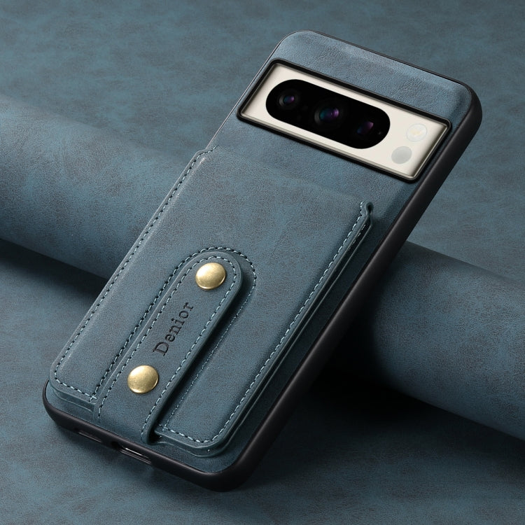 For Google Pixel 8 Pro Denior D14 NK Retro Pattern MagSafe Magnetic Card Holder Leather Phone Case(Blue) - Google Cases by Denior | Online Shopping South Africa | PMC TechLife | Buy Now Pay Later Mobicred