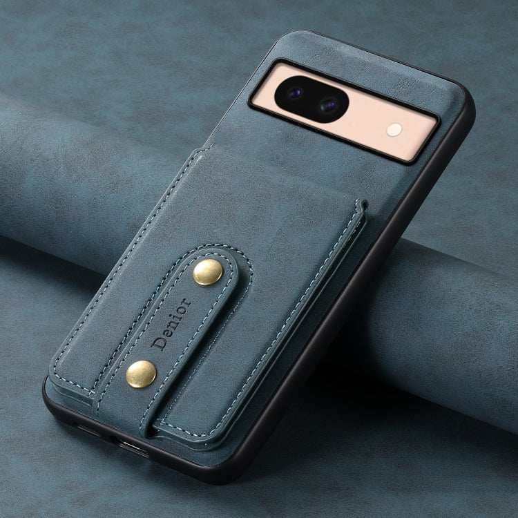 For Google Pixel 8a Denior D14 NK Retro Pattern MagSafe Magnetic Card Holder Leather Phone Case(Blue) - free shipping - PMC TechLife - Order now!