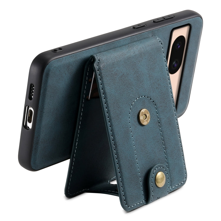 For Google Pixel 8a Denior D14 NK Retro Pattern MagSafe Magnetic Card Holder Leather Phone Case(Blue) - free shipping - PMC TechLife - Order now!