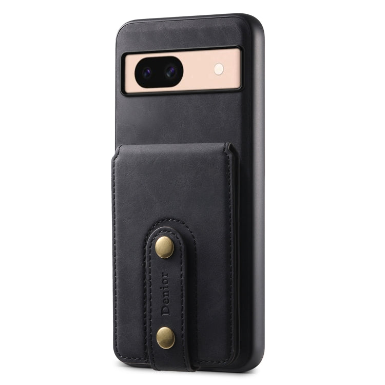 For Google Pixel 8a Denior D14 NK Retro Pattern MagSafe Magnetic Card Holder Leather Phone Case(Black) - Google Cases by Denior | Online Shopping South Africa | PMC TechLife | Buy Now Pay Later Mobicred