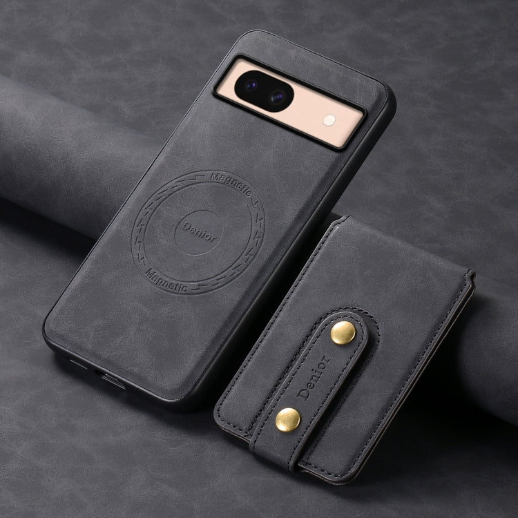 For Google Pixel 8a Denior D14 NK Retro Pattern MagSafe Magnetic Card Holder Leather Phone Case(Black) - Google Cases by Denior | Online Shopping South Africa | PMC TechLife | Buy Now Pay Later Mobicred