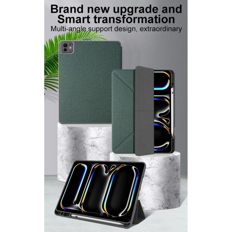 For iPad Pro 13 2024 Mutural Multi-fold Smart Leather Tablet Case(Black) - free shipping - PMC TechLife - Order now!