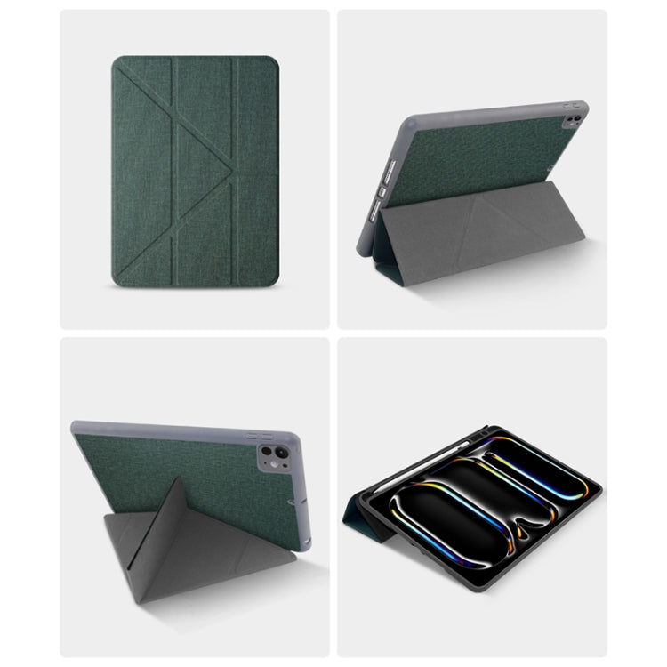 For iPad Air 13 2024 Mutural Multi-fold Smart Leather Tablet Case(Green) - free shipping - PMC TechLife - Order now!
