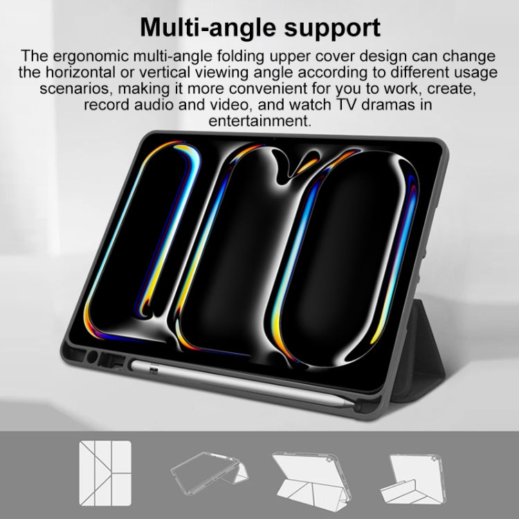 For iPad Pro 11 2024 Mutural Multi-fold Smart Leather Tablet Case(Grey) - free shipping - PMC TechLife - Order now!