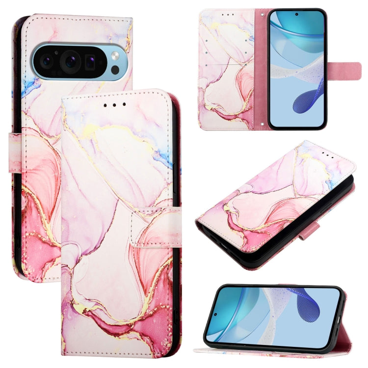 For Google Pixel 9 PT003 Marble Pattern Flip Leather Phone Case(Rose Gold) - Google Cases by PMC TechLife | Online Shopping South Africa | PMC TechLife | Buy Now Pay Later Mobicred