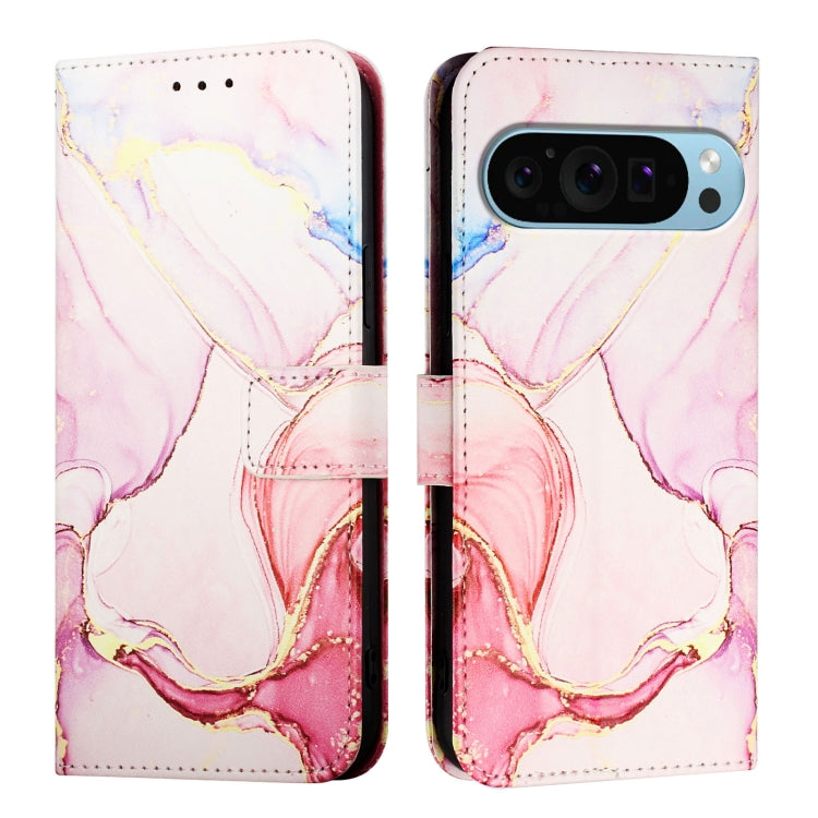 For Google Pixel 9 PT003 Marble Pattern Flip Leather Phone Case(Rose Gold) - Google Cases by PMC TechLife | Online Shopping South Africa | PMC TechLife | Buy Now Pay Later Mobicred
