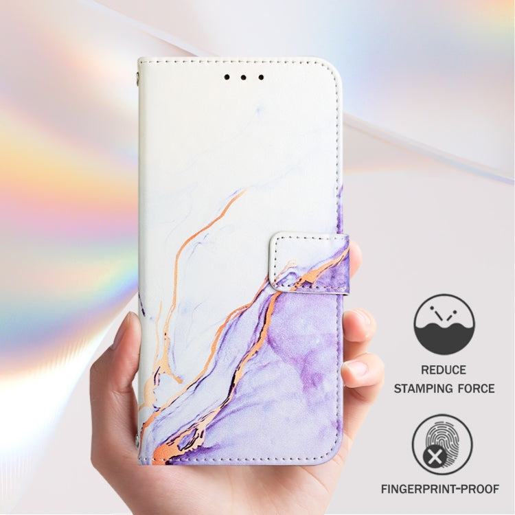 For Google Pixel 9 PT003 Marble Pattern Flip Leather Phone Case(White Purple) - Google Cases by PMC TechLife | Online Shopping South Africa | PMC TechLife | Buy Now Pay Later Mobicred