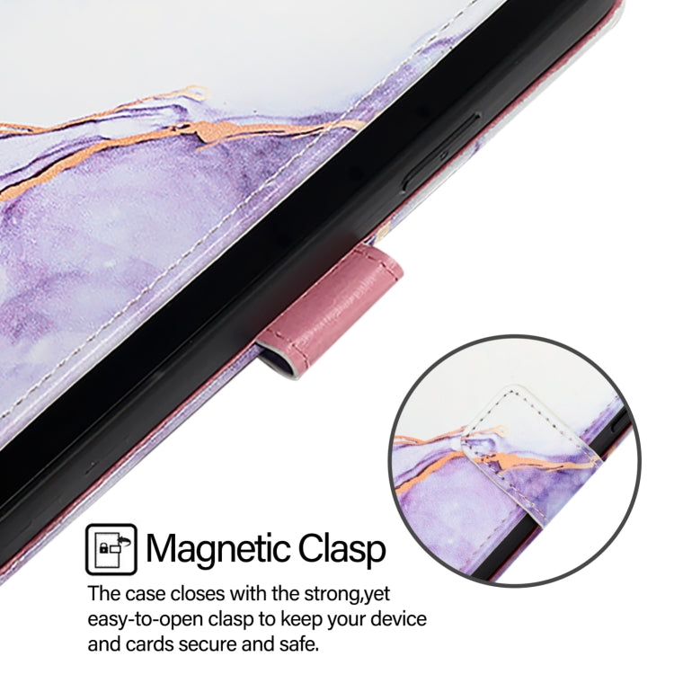 For Google Pixel 9 Pro XL PT003 Marble Pattern Flip Leather Phone Case(White Purple) - Google Cases by PMC TechLife | Online Shopping South Africa | PMC TechLife | Buy Now Pay Later Mobicred