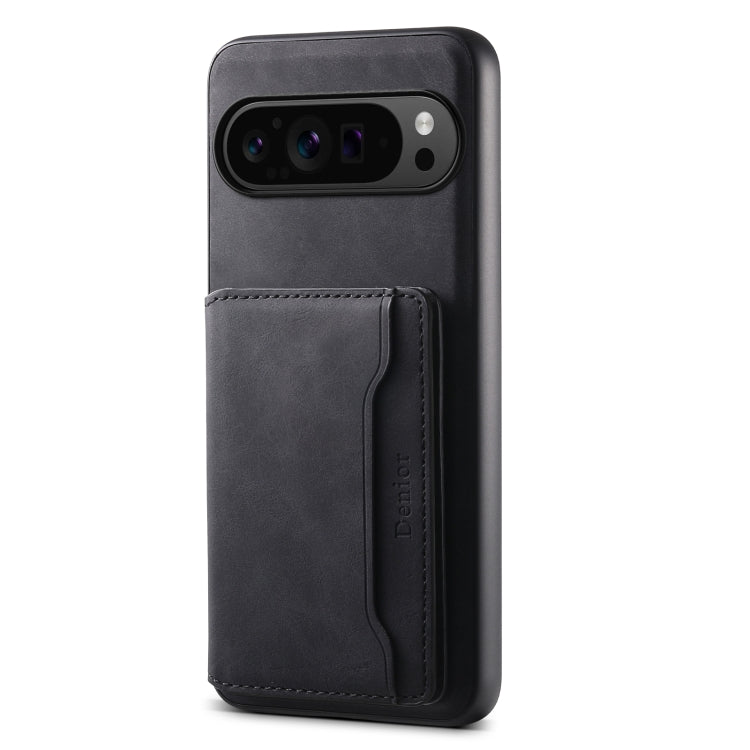 For Google Pixel 9 Pro Denior D13 Retro Texture Leather MagSafe Card Bag Phone Case(Black) - Google Cases by Denior | Online Shopping South Africa | PMC TechLife | Buy Now Pay Later Mobicred