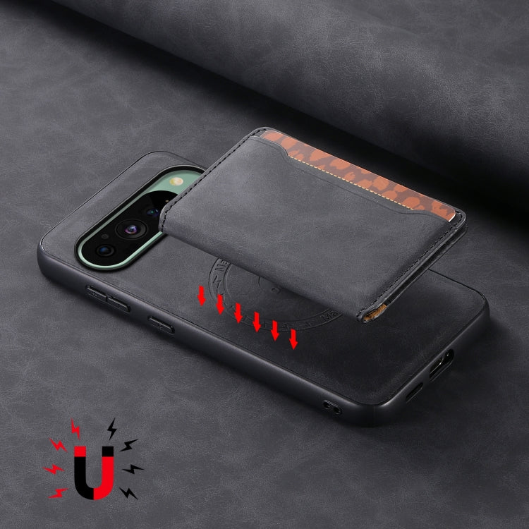 For Google Pixel 9 Denior D13 Retro Texture Leather MagSafe Card Bag Phone Case(Black) - free shipping - PMC TechLife - Order now!