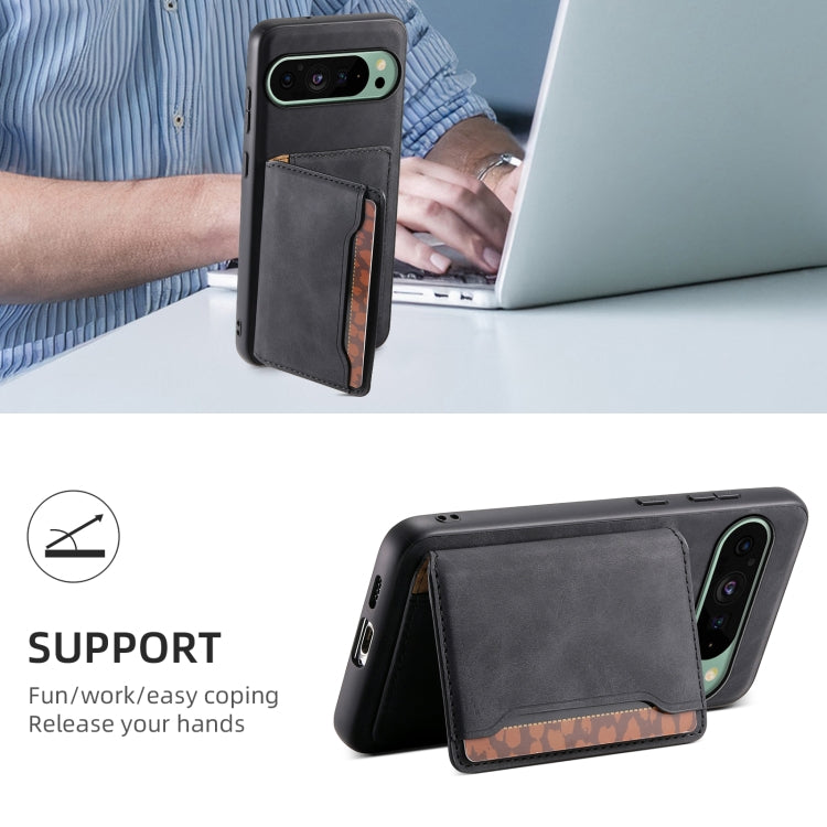 For Google Pixel 9 Denior D13 Retro Texture Leather MagSafe Card Bag Phone Case(Black) - free shipping - PMC TechLife - Order now!