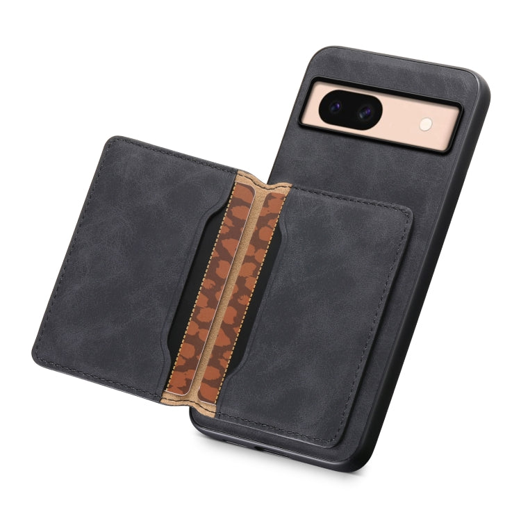 For Google Pixel 8a Denior D13 Retro Texture Leather MagSafe Card Bag Phone Case(Black) - free shipping - PMC TechLife - Order now!