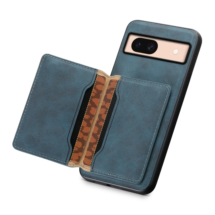For Google Pixel 8a Denior D13 Retro Texture Leather MagSafe Card Bag Phone Case(Blue) - free shipping - PMC TechLife - Order now!