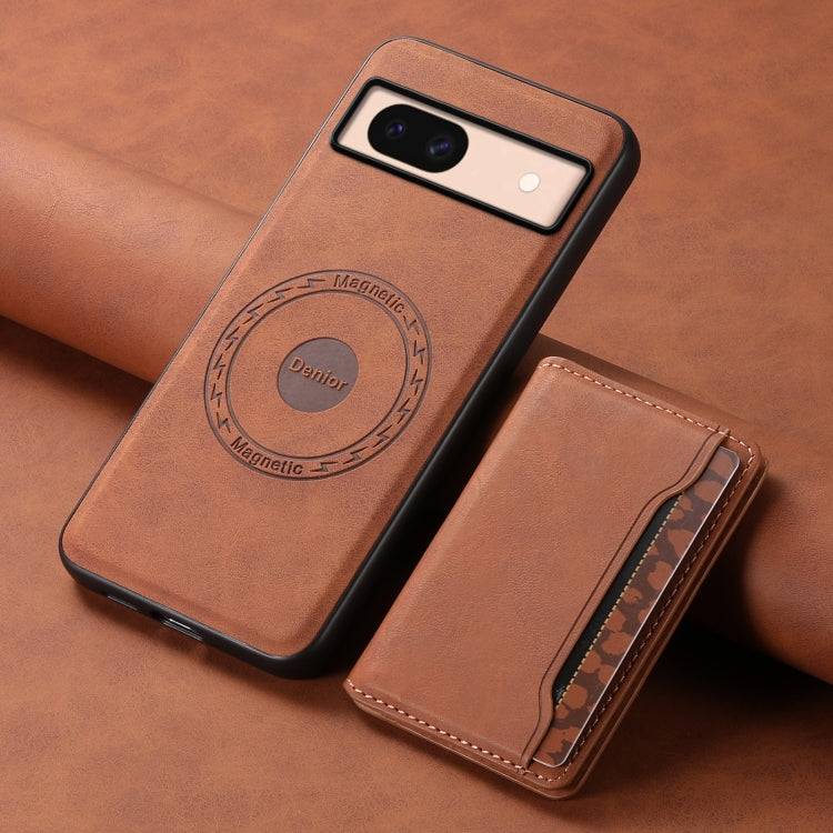 For Google Pixel 8a Denior D13 Retro Texture Leather MagSafe Card Bag Phone Case(Brown) - free shipping - PMC TechLife - Order now!