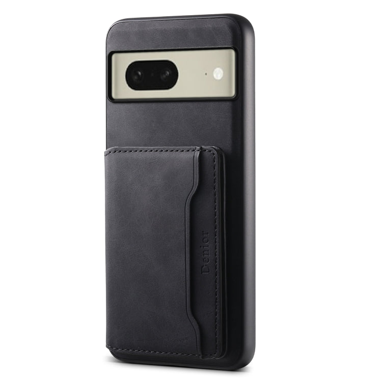For Google Pixel 8 Denior D13 Retro Texture Leather MagSafe Card Bag Phone Case(Black) - Google Cases by Denior | Online Shopping South Africa | PMC TechLife | Buy Now Pay Later Mobicred