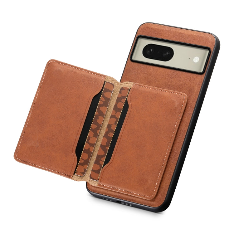 For Google Pixel 8 Denior D13 Retro Texture Leather MagSafe Card Bag Phone Case(Brown) - Google Cases by Denior | Online Shopping South Africa | PMC TechLife | Buy Now Pay Later Mobicred