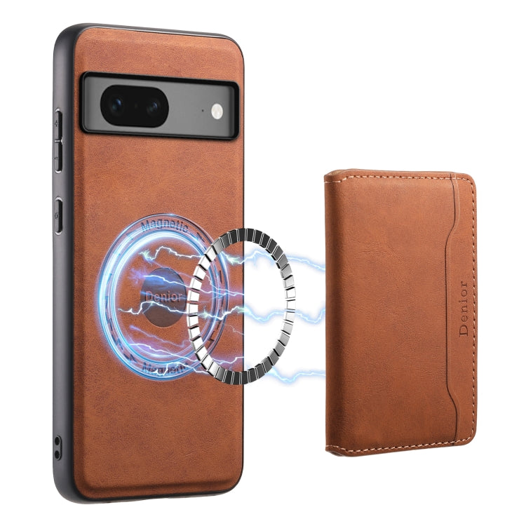 For Google Pixel 7 5G Denior D13 Retro Texture Leather MagSafe Card Bag Phone Case(Brown) - free shipping - PMC TechLife - Order now!