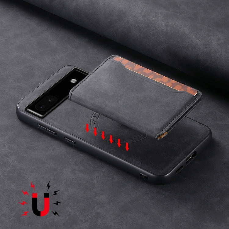 For Google Pixel 6a Denior D13 Retro Texture Leather MagSafe Card Bag Phone Case(Black) - free shipping - PMC TechLife - Order now!