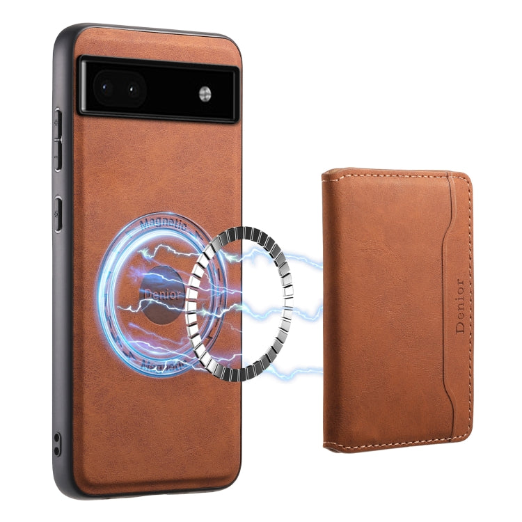 For Google Pixel 6a Denior D13 Retro Texture Leather MagSafe Card Bag Phone Case(Brown) - free shipping - PMC TechLife - Order now!