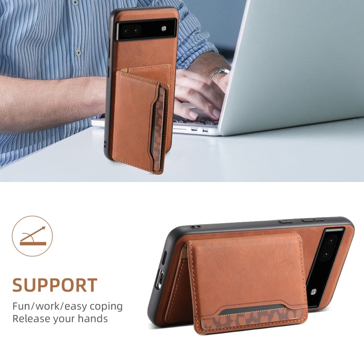 For Google Pixel 6a Denior D13 Retro Texture Leather MagSafe Card Bag Phone Case(Brown) - free shipping - PMC TechLife - Order now!
