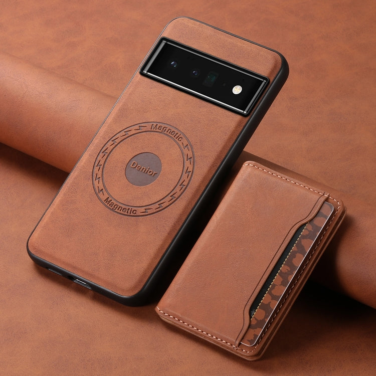 For Google Pixel 6 Pro Denior D13 Retro Texture Leather MagSafe Card Bag Phone Case(Brown) - free shipping - PMC TechLife - Order now!