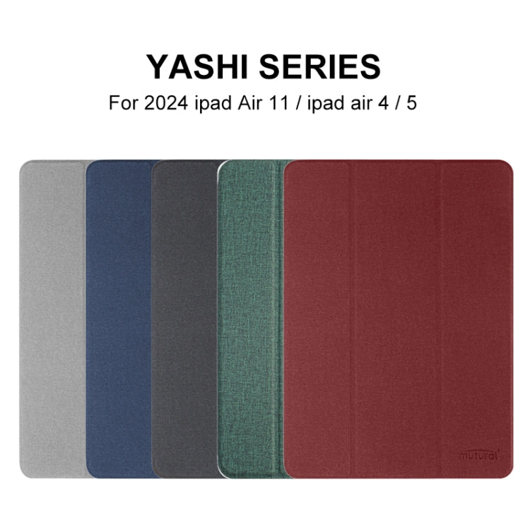 For iPad Air 11 2025 / 2024 Mutural YASHI Series Tablet Leather Smart Case(Grey) - iPad Air 11 2025 / 2024 Cases by Mutural | Online Shopping South Africa | PMC TechLife | Buy Now Pay Later Mobicred