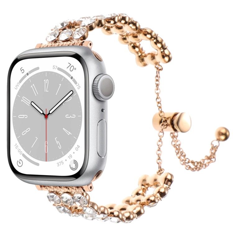 For Apple Watch SE 2023 40mm Rhinestone Metal Bracelet Watch Band(Rose Gold) - free shipping - PMC TechLife - Order now!