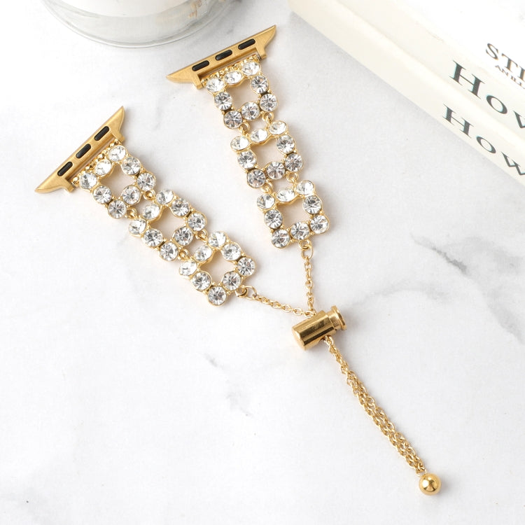 For Apple Watch Ultra 2 49mm Rhinestone Metal Bracelet Watch Band(Gold) - free shipping - PMC TechLife - Order now!