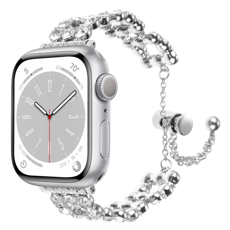 For Apple Watch Series 9 45mm Rhinestone Metal Bracelet Watch Band(Silver) - free shipping - PMC TechLife - Order now!