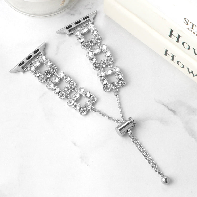 For Apple Watch Series 7 45mm Rhinestone Metal Bracelet Watch Band(Silver) - free shipping - PMC TechLife - Order now!
