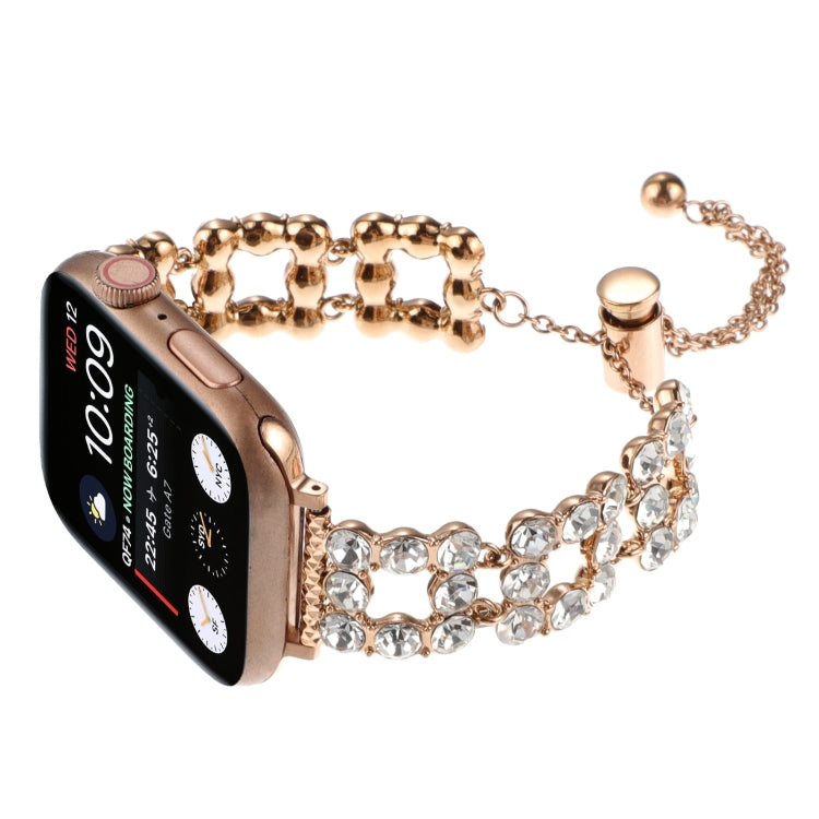 For Apple Watch Series 4 44mm Rhinestone Metal Bracelet Watch Band(Rose Gold) - free shipping - PMC TechLife - Order now!