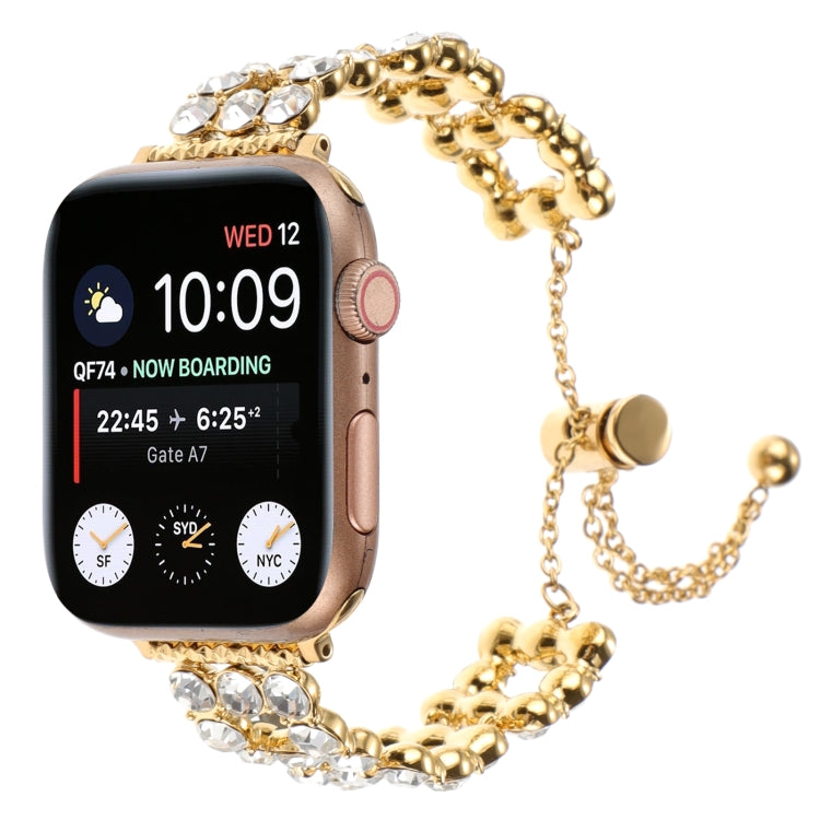 For Apple Watch Series 3 38mm Rhinestone Metal Bracelet Watch Band(Gold) - free shipping - PMC TechLife - Order now!