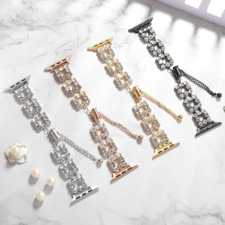 For Apple Watch Series 9 41mm Rhinestone Metal Bracelet Watch Band(Silver) - free shipping - PMC TechLife - Order now!