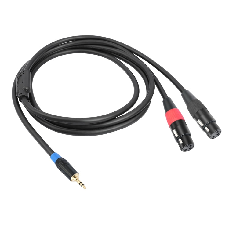 TC195BUXK107RE 3.5mm Male to Dual XLR 3pin Female Audio Cable, Length:3m(Black) - Microphone Audio Cable & Connector by PMC TechLife | Online Shopping South Africa | PMC TechLife | Buy Now Pay Later Mobicred