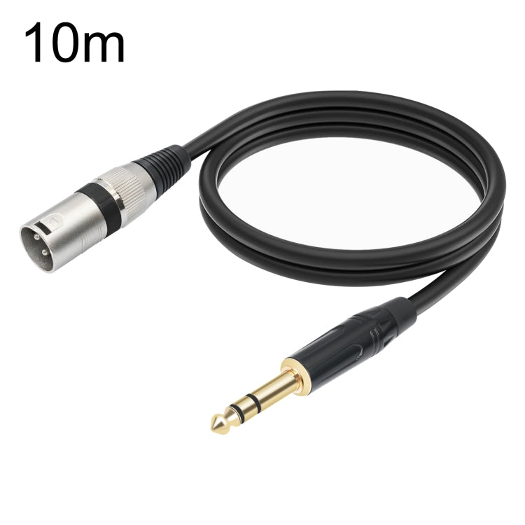 TC145BK55 6.35mm 1/4 TRS Male to XLR 3pin Male Microphone Cable, Length:10m(Black) - Microphone Audio Cable & Connector by PMC TechLife | Online Shopping South Africa | PMC TechLife | Buy Now Pay Later Mobicred