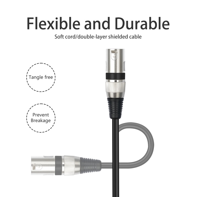 TC145BK55 6.35mm 1/4 TRS Male to XLR 3pin Male Microphone Cable, Length:10m(Black) - Microphone Audio Cable & Connector by PMC TechLife | Online Shopping South Africa | PMC TechLife | Buy Now Pay Later Mobicred