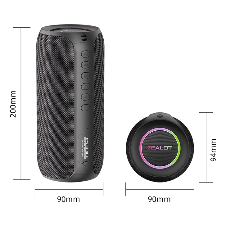 Zealot S32 Max 20W High Power Bluetooth Speaker with RGB Light(Grey) - free shipping - PMC Jewellery - Order now!