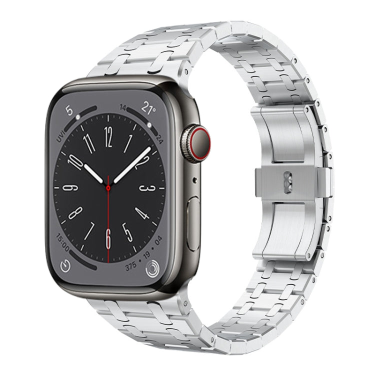 For Apple Watch Series 9 41mm PG94 Dual-link Modified Stainless Steel Watch Band(Silver) - free shipping - PMC TechLife - Order now!
