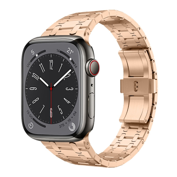 For Apple Watch Series 8 41mm PG94 Dual-link Modified Stainless Steel Watch Band(Rose Gold) - free shipping - PMC TechLife - Order now!