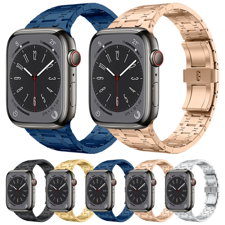 For Apple Watch Series 9 41mm PG94 Dual-link Modified Stainless Steel Watch Band(Gold) - free shipping - PMC TechLife - Order now!