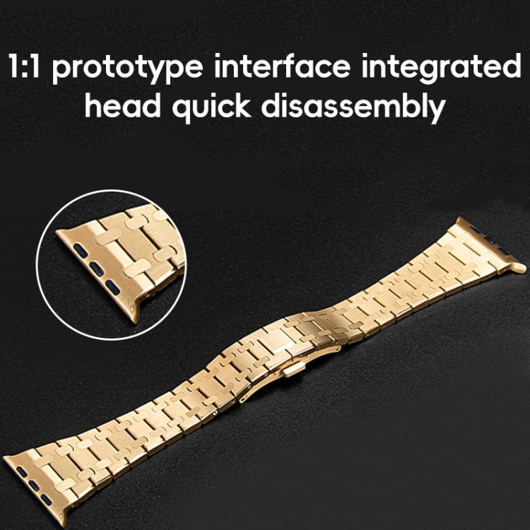 For Apple Watch Series 2 42mm PG94 Dual-link Modified Stainless Steel Watch Band(Gold) - free shipping - PMC TechLife - Order now!