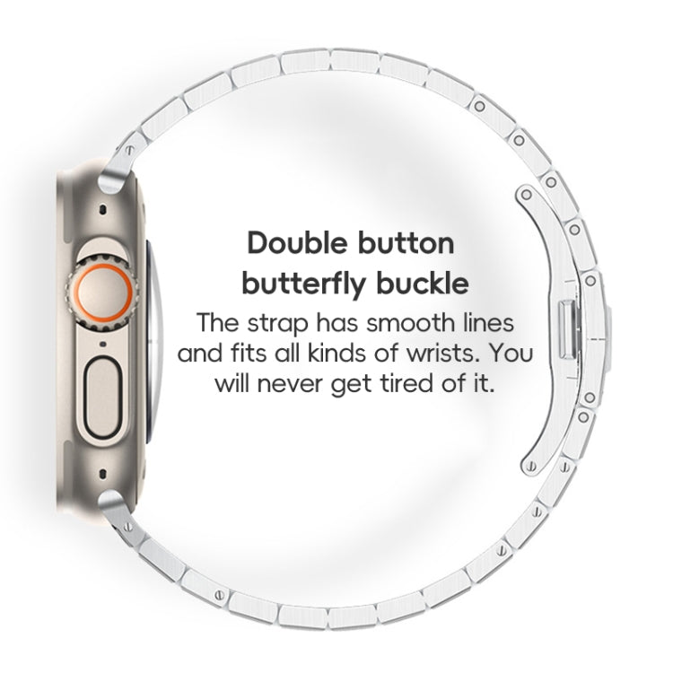 For Apple Watch Series 8 41mm PG94 Dual-link Modified Stainless Steel Watch Band(Rose Gold) - free shipping - PMC TechLife - Order now!