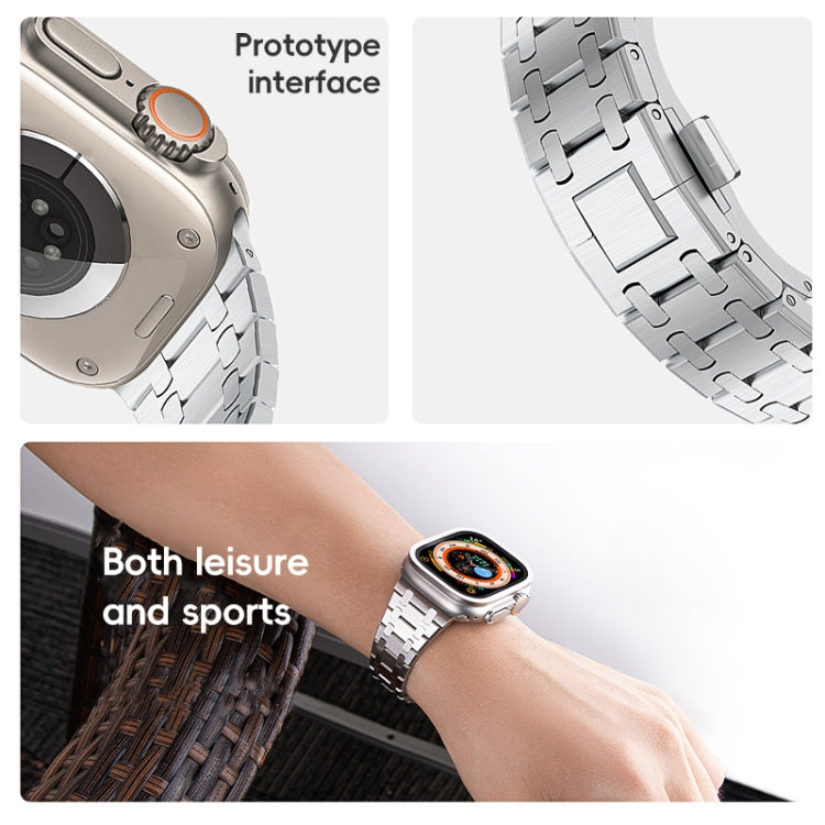 For Apple Watch Series 8 41mm PG94 Dual-link Modified Stainless Steel Watch Band(Rose Gold) - free shipping - PMC TechLife - Order now!