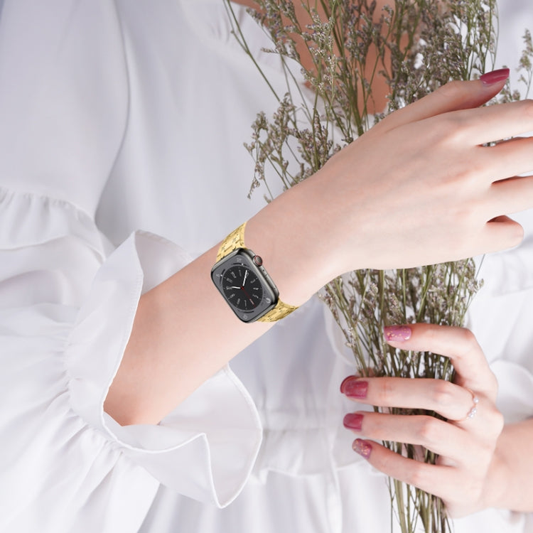 For Apple Watch SE 44mm PG94 Dual-link Modified Stainless Steel Watch Band(Rose Gold) - free shipping - PMC TechLife - Order now!