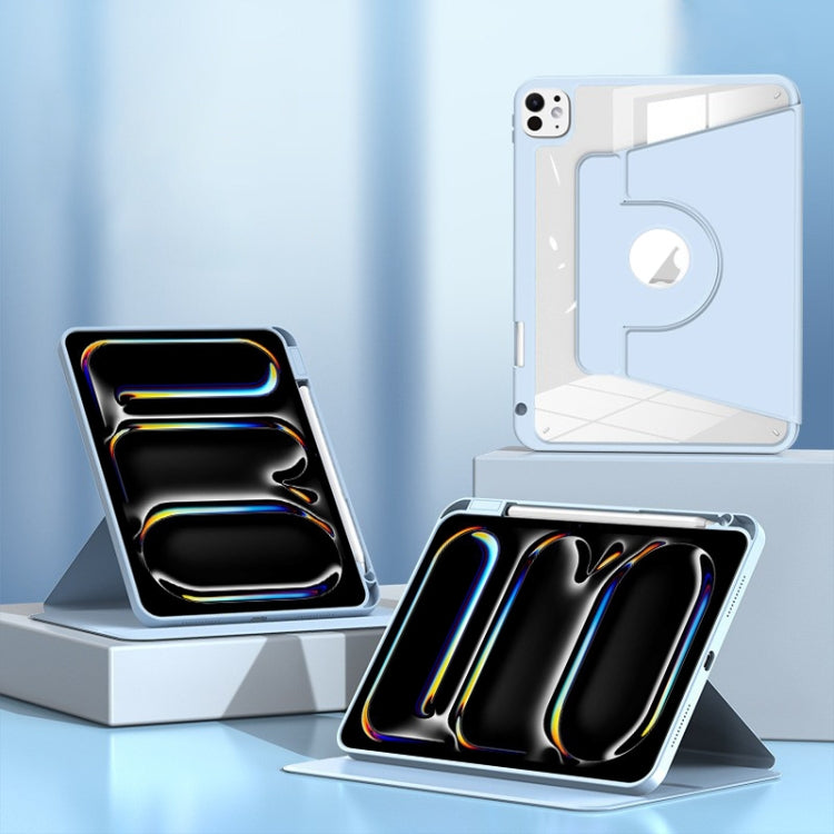 For iPad Pro 11 2024 Magnetic Split Leather Smart Tablet Case with Pen Slot(Sky Blue) - iPad Pro 11 2024 Cases by PMC TechLife | Online Shopping South Africa | PMC TechLife | Buy Now Pay Later Mobicred