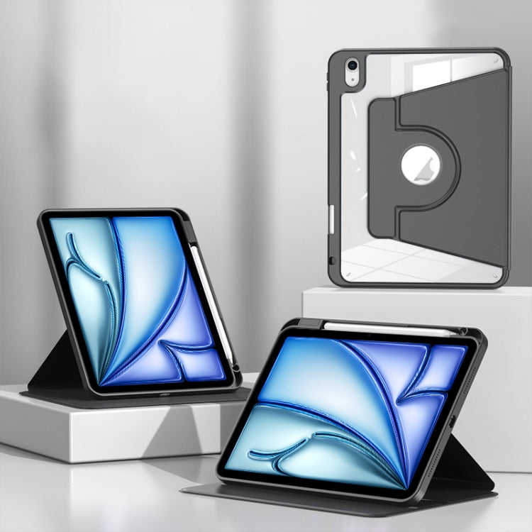 For iPad Air 13 2024 Magnetic Split Leather Smart Tablet Case with Pen Slot(Black) - iPad Air 13 2024 Cases by PMC TechLife | Online Shopping South Africa | PMC TechLife | Buy Now Pay Later Mobicred