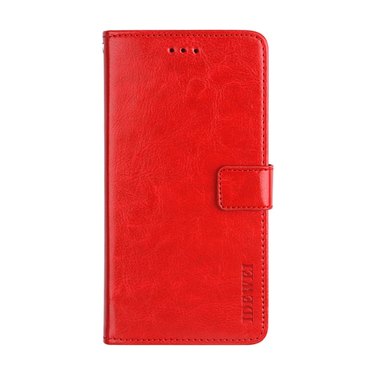 For Cubot P40 idewei Crazy Horse Texture Horizontal Flip Leather Case with Holder & Card Slots & Wallet(Red) - free shipping - PMC Jewellery - Order now!